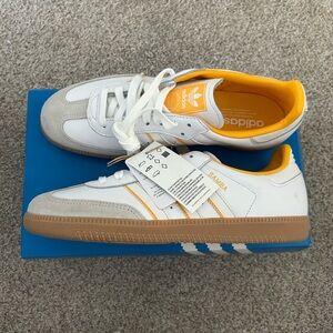 Adidas Samba White and Yellow Shoes